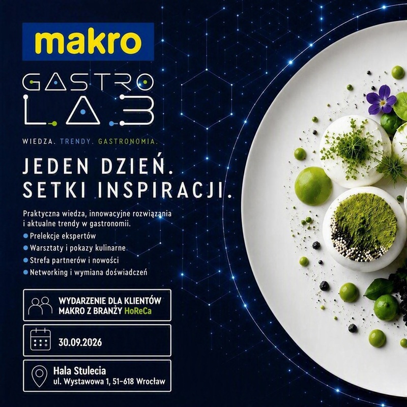 MAKRO Gastro Lab już 30 września we Wrocławiu. Branża HoReCa spotka się w Hali Stulecia