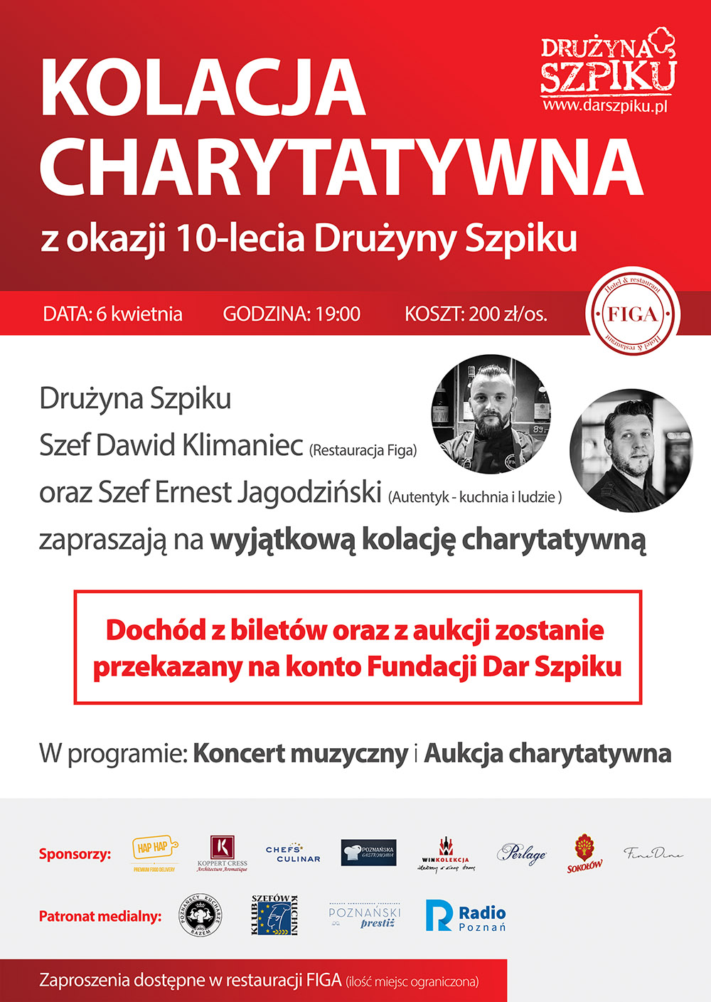 Kolacja Charytatywna z okazji 10- lecia Drużyny Szpiku w Restauracji FIGA